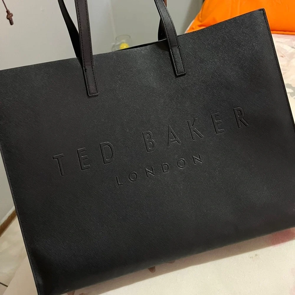 Ted Baker Black Embossed Logo Tote Bag
